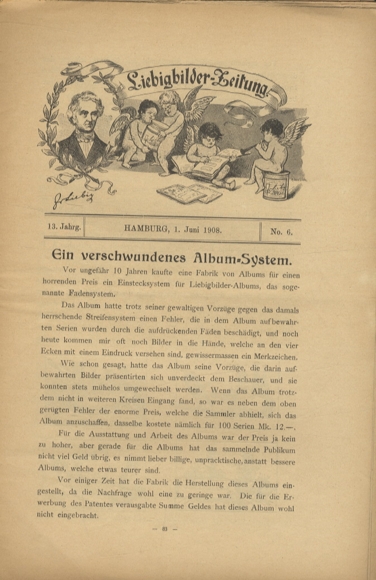 Liebig pictures newspaper advertising Dreser issue 6, volume 13, 1908
