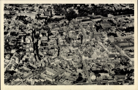 Postcard Fulda in Hesse, aerial photograph