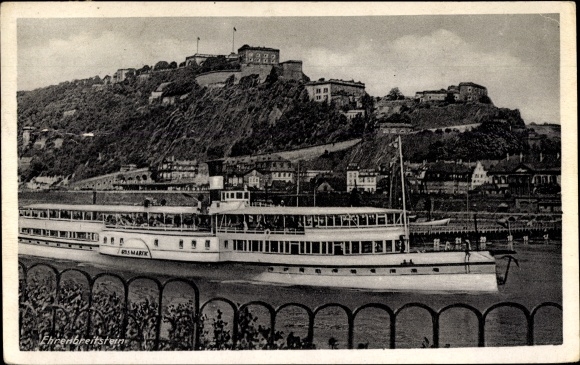 PC Koblenz am Rhein, Ehrenbreitstein with the steamer Bismarck