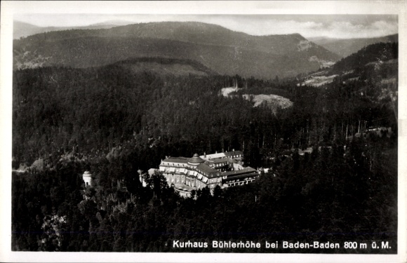 Postcard Bühlerhöhe Bühl in Baden, aerial photograph, Kurhaus