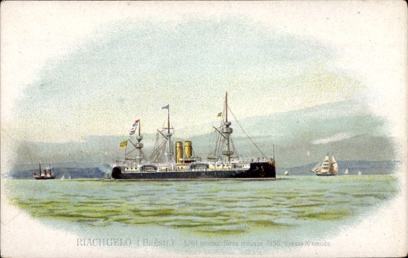 Chromo-Litho Brazilian warship, Riachuelo