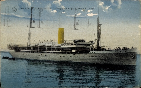 Postcard SS Thysville, Belgian Maritime Company of the Congo