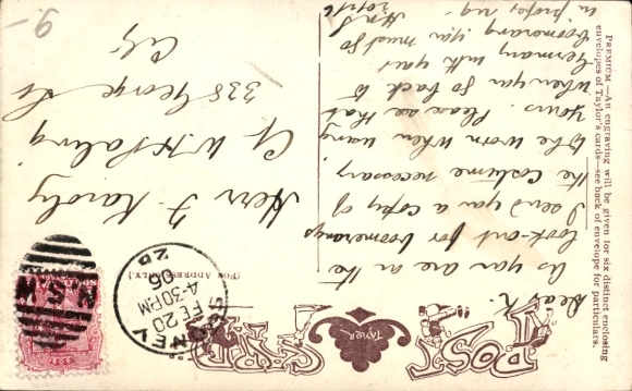 Artist Postcard Taylor, Australia, aboriginal man with boomerang