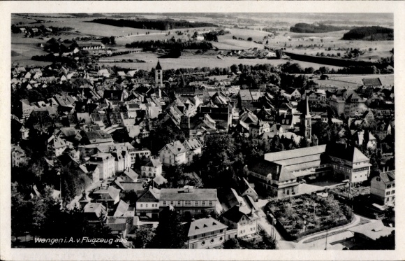 Postcard Wangen im Allgäu, aerial photograph