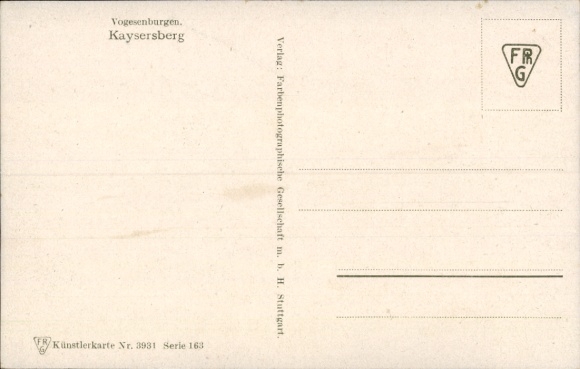 Artist Postcard Bürger, W., Kaysersberg Kaysersberg Alsace Haut Rhin, view of the castle