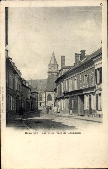 Postcard Beuzeville Eure, View taken from Cormeilles road