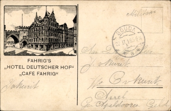 Postcard Munich Bavaria, Fahrig's Hotel Deutscher Hof, Café Fahrig, interior view, billiards
