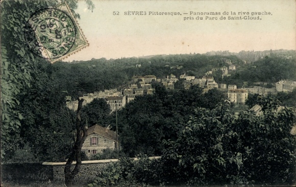 Postcard Sèvres Hauts de Seine, Panorama, Parc de Saint-Cloud