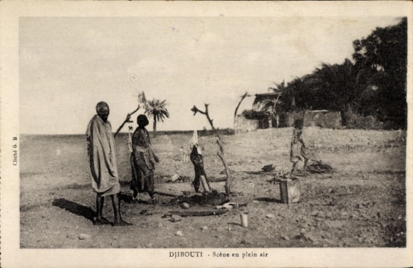 CPA Djibouti, Scène en plein air