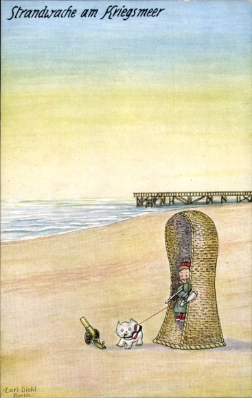 Kunstenaarskaart Diehl, Carl, strandwacht bij de Kriegsmarine