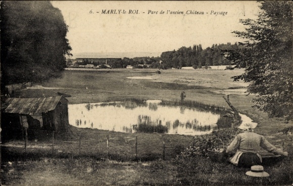 Ak Marly le Roi Yvelines, Parc de l'ancien Chiteau, Paysage