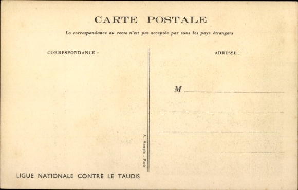 Artist Postcard Poulbot, Franciscque, You're afraid of spiders, Ligue Nationale against the Taudis