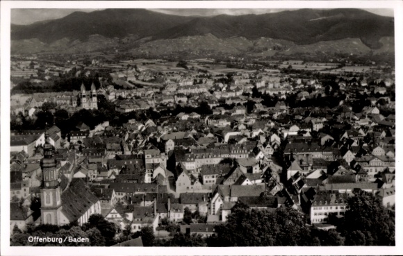 Postcard Offenburg in Baden Black Forest, aerial photograph