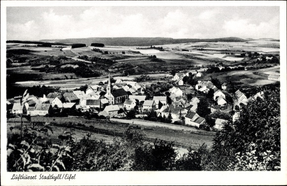 Postcard Stadtkyll in the Eifel, panoramic view
