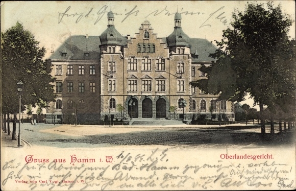 Postcard Hamm in Westphalia, Higher Regional Court