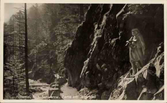 Postcard Falkensteig in Höllental Buchenbach in the Black Forest, Jägerpfad