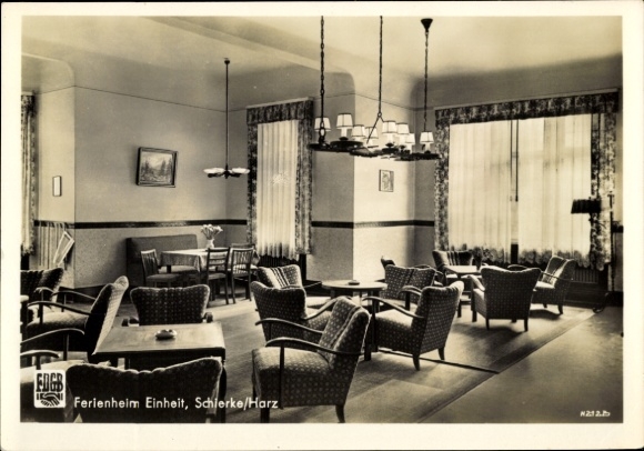 Postcard Schierke Wernigerode am Harz, FDGB holiday home Einheit, club room