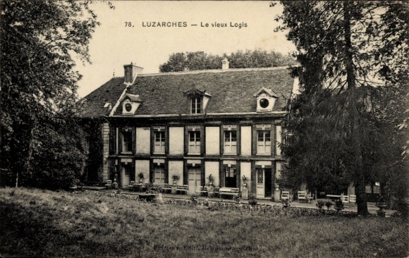 Ak Luzarches Val d’Oise, Historisches Gebäude, Le vieux Logis, grüne Umgebung, 