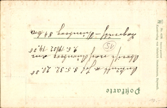 Embossed Passepartout Postcard Bayreuth in Upper Franconia, Insurance Institute for Upper Franconia
