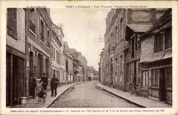 CPA Pont-L'Évêque Oise, Rue Thouret, Postes et Télégraphes