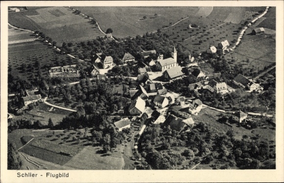 Postcard Schlier in Württemberg, aerial photograph.