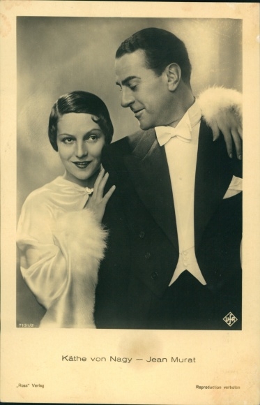 Postcard actors Käthe von Nagy and Jean Murat, portrait, Ross Verlag 7131 2