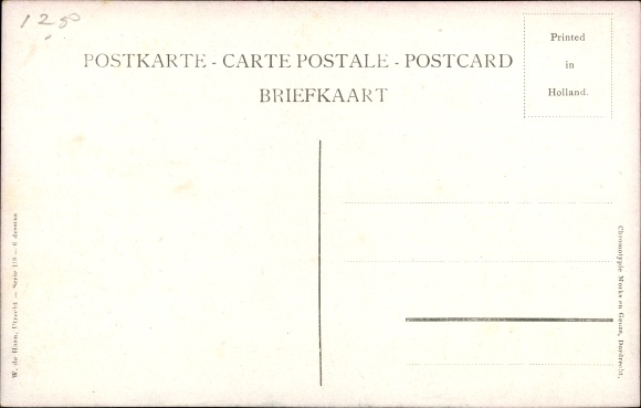 Kunstenaarskaart Gerstenhauer, Johann Georg, Nederlands motief, boot op kanaal, tunnel