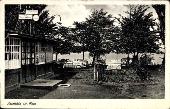 Postcard Steinhude Wunstorf in Lower Saxony, Restaurant zur Meeresklause, outdoor tables