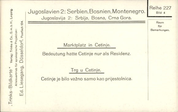 KP Cetinje Czarnogóra, Rynek Główny