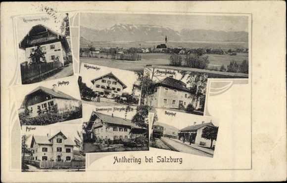 PC Salzburg in Austria, train station, post office, school building, gendarmerie post