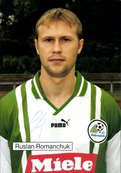 Autogrammkarte Fußballer Ruslan Romanchuk, FC Gütersloh, Autogramm