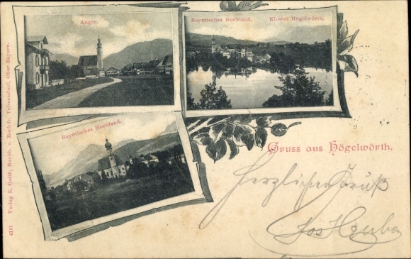 Postcard Högelwörth Höglwörth Anger in Rupertiwinkel Upper Bavaria, Anger, Bavarian Highlands, Monastery