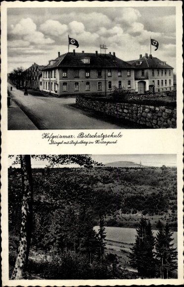 Ak Hofgeismar in Hessen, Postschutzgebäude, Dingel mit Deißelberg