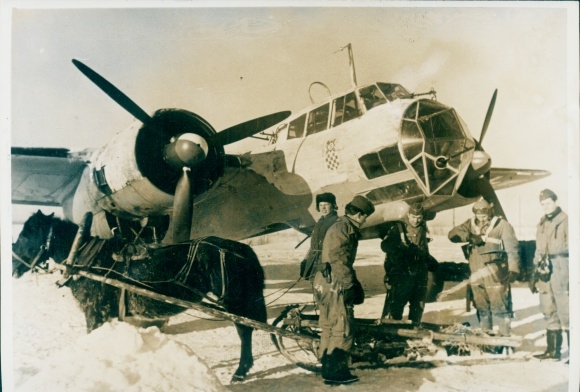 Photo Eastern Front, Dornier Do 17, sleigh team, Luftwaffe, Wehrmacht, II WW