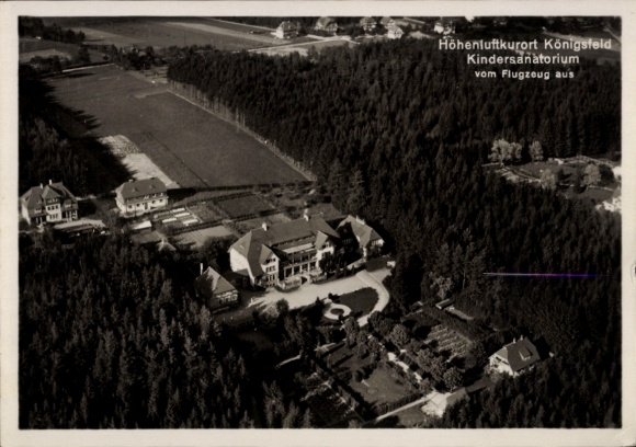 Postcard Königsfeld in Saxony, aerial photograph, children's sanatorium
