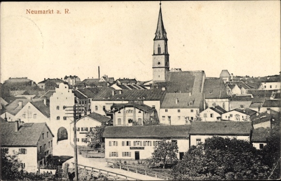Postcard Neumarkt Sankt Veit an der Rott Upper Bavaria, town view, church