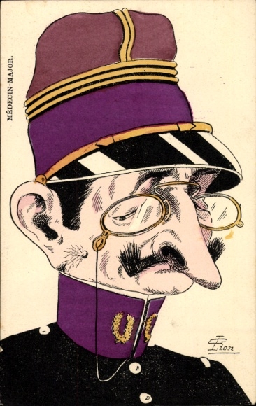 Künstler Ak Lion, Medecine-Major, Karikatur