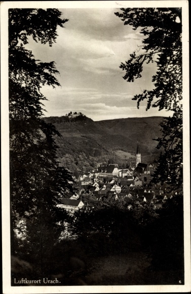 Postcard Bad Urach in the Swabian Alb, view of the town