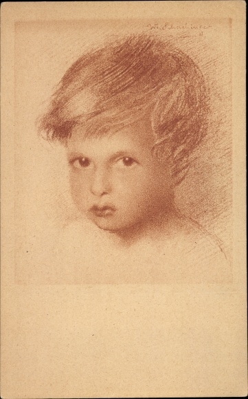 Artist PC Schachinger, Walter, boy, portrait, sanguine drawing