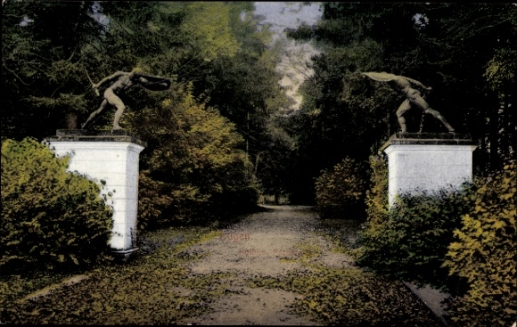 Postcard Putbus on the island of Rügen, castle park, Fechtertor