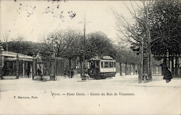 Ak Paris XII Bois de Vincennes, Porte Doree, Entree du Bois de Vincennes, Tram