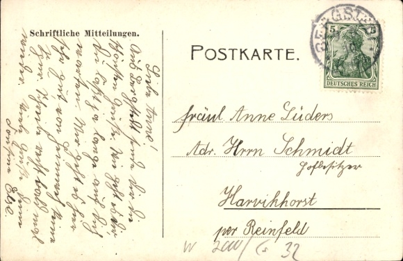 Postcard Hamburg Wandsbek Bergstedt, restaurant, birch from the church wall