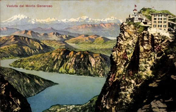 KP Monte Generoso Canton Ticino, krajobraz górski, jezioro, góry,