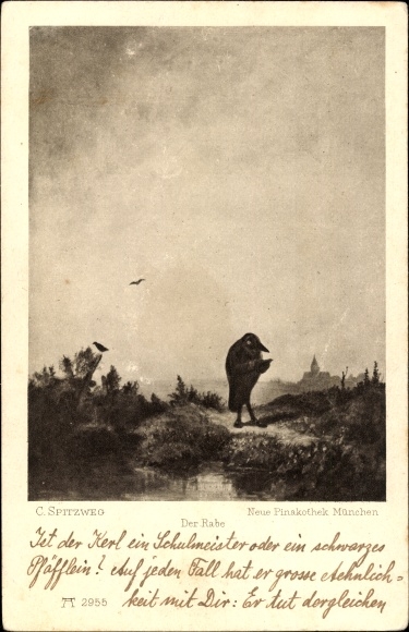 Artist Postcard Spitzweg, C., Rabe