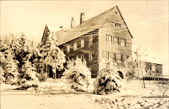 Ak Aschberg Klingenthal in de Vogtland-Saksen, Jeugdherberg