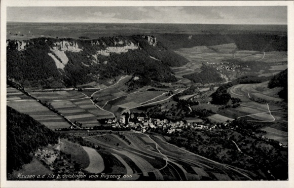 Postcard Hausen an der Fils Bad Überkingen in Württemberg, aerial photograph