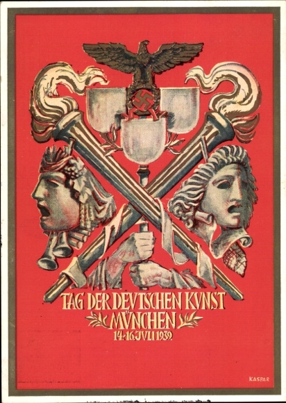 Artist Postcard Kaspar, Munich, Day of German Art, 14-16 July 1939