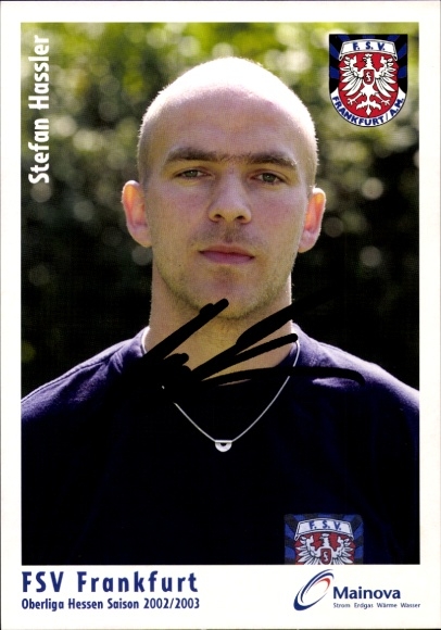 Autogrammkarte Fußballer Stefan Hassler, FSV Frankfurt, Autogramm