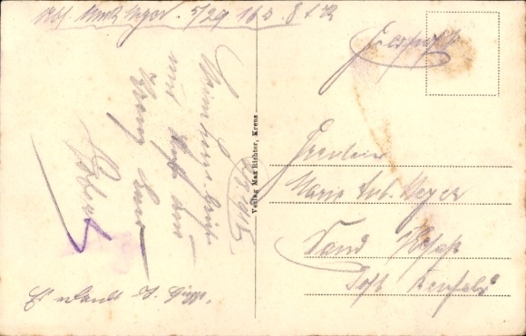 Postcard Krzyż Wielkopolski Cross on the Poznan Eastern Railway, train station, track side