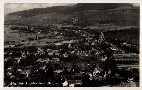 Postcard Schallstadt in the Black Forest Baden, aerial photograph
